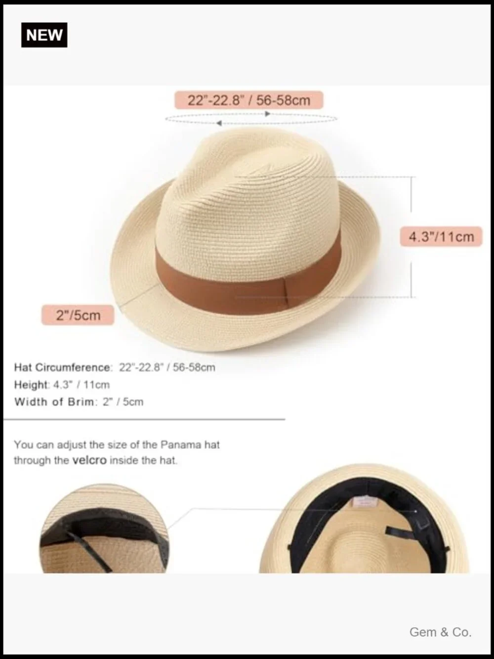 Straw Fedora Sun Hat UPF 50+ Foldable Travel Beach Cap